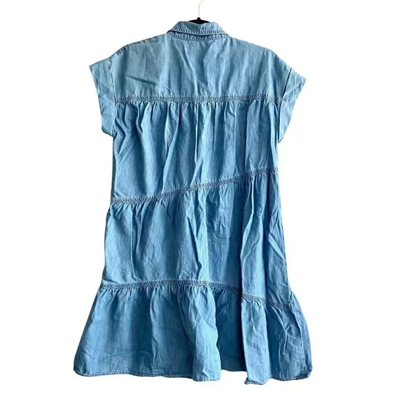 Veronica Beard Harrow Blue Chambray Denim Mini Dress, Sz 6 - Picture 7 of 11